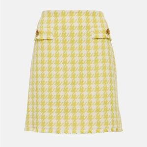 Oscar de la Renta Yellow Houndstooth Women's Skirt